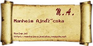 Manheim Ajnácska névjegykártya